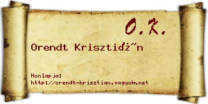 Orendt Krisztián névjegykártya